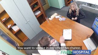Fake Hospital Tiny golden-haired deepthroats a thick cock in advance of coarse bang