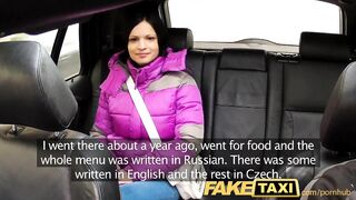 FakeTaxi Woman with large natural bazookas rides jock