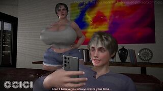 A mother I'd like to fuck with a toned body and a great ass works out in the living room during the time that her stepson sees - CG Comics - OCICI