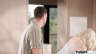 TUSHY Small Blond Beauty Claire Roos Has Her Petite Little Butt Filled Up