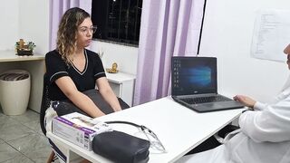 Student goes to the doctor and that guy performs an abdominal exam on her. POV