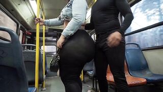 "Masked Stud Grabs big beautiful woman's Massive Butt in Public Bus - Risky Tease"