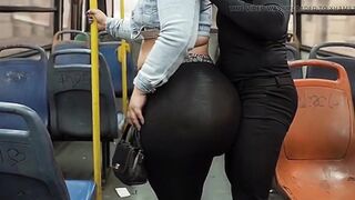 "Masked Stud Grabs big beautiful woman's Massive Butt in Public Bus - Risky Tease"
