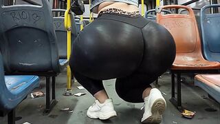 "Masked Stud Grabs big beautiful woman's Massive Butt in Public Bus - Risky Tease"
