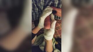 Hot Little White Ankle Socks Tugjob Sockjob