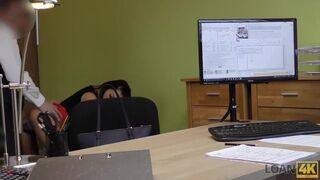 LOAN4K. Lengthy-haired brunette hair Inga comes to a petite loan company
