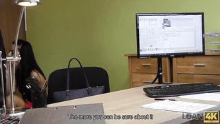 LOAN4K. Lengthy-haired brunette hair Inga comes to a petite loan company