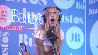The sizzling golden-haired MollySmith squirts all over the Sybian machine on Juan Bustos' podcast