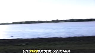 Let's Bang Outside - Slim Amateur Anal Banged in Public