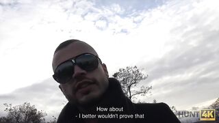 HUNT4K. Cuckold can’t stop his girlfriend selling her very sexy body