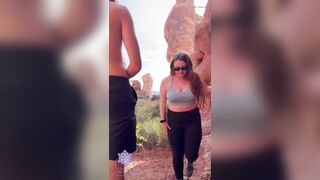 POV Cum All Over Large Melons Banged a Stranger in Nature Scenic Hike