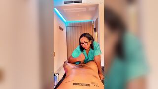 POV Carnal Latin chick Massage - Relaxing Music, HJ & Fellatio Finish