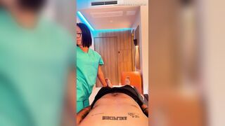 POV Carnal Latin chick Massage - Relaxing Music, HJ & Fellatio Finish