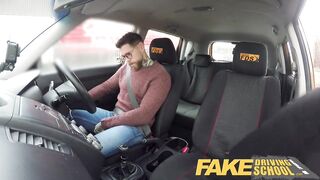Fake Driving School two students have sexy backseat sex when instructor leaves