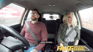 Fake Driving School two students have sexy backseat sex when instructor leaves