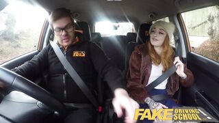 Fake Driving School Skinny hawt redhead minx bangs more excellent then this babe drives