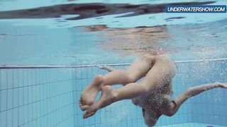 Amateur Lastova proceeds her swim