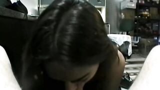 Slim brunette hair wench likes to suck my schlong