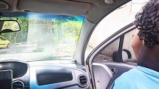 Public car oral sex: hotwife DeisyYeraldine swallows stranger cum then flashes booty in Medellin street
