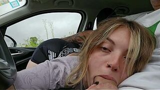 My dude gives me a car and I thank him with the superlatively good oral sex right there in the street - POV