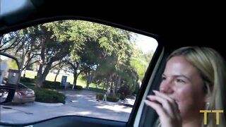 Tiny Golden-haired Cheats on Boyfriend in Parking Lot Lacy Tate