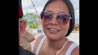 Hawt Latin babe gets screwed in public by her lover