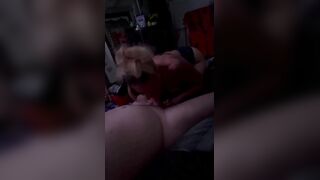 Hot streetwalker with a large booty gets eager when the fucking-rubber slides off in her vagina during the time that this babe's being screwed