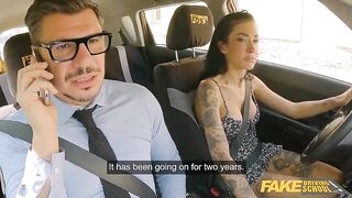Fake Driving School - Cheering up teacher with free bang 'cuz his wife cheated POV oral sexy sex outside