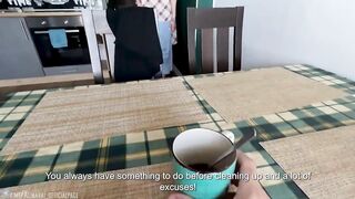Stepson Banged Large Breasted Stepmom Whilst Her Hand Got Stuck in the Couch Mechanism