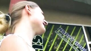 Public Blow job Tease and Sloppy Fingering Explosion