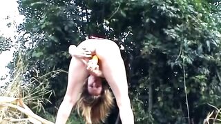 Biggest Corn Cob Stretching Gaping Snatch Wide Open Outdoors