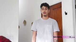 Stepmom Teaches Stepson Raunchy Techniques in Baths