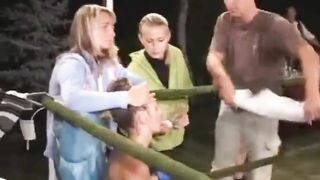 Outdoor Topless Boxing Babes