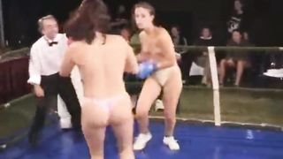 Outdoor Topless Boxing Babes