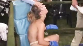 Outdoor Topless Boxing Babes