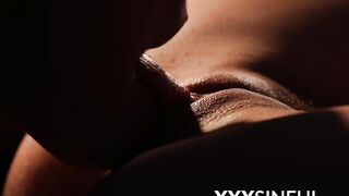 Office lesbians turn the lights off for pussy licking