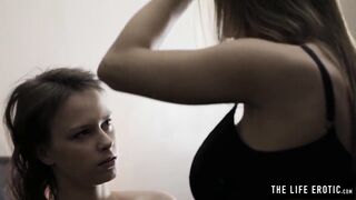 Lesbian girls with big boobs fucking each other hard