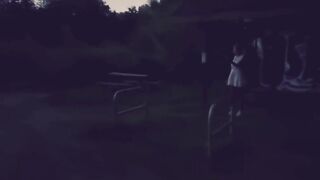 Slutty Golden-haired Bitch Gets Her Butt Banged in the Thunderstorm!!