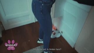 Step Mamma Catches Step Daddy Cumming Inside Step Daughter Amber Kawaii and Screws Hard in Shared Daybed