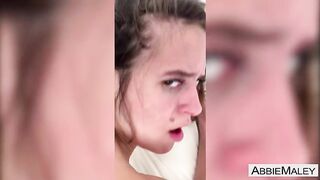 Abbie Maley - Abbie Maley disrobes down to underware, bending over for a doggy-style pounding