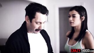 Small Latin chick teen Savannah Sixx drank large rod so after deepthroat hawt hottie enjoyed hardcore sex