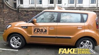 Fake Driving School Daddys angel fails her test with strict breasty examiner