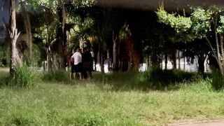 I went looking for a wicked single dude at the dogging spot! We arranged to meet fans in the square and they showed up.