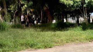 I went looking for a wicked single dude at the dogging spot! We arranged to meet fans in the square and they showed up.