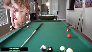 Taut Teen Kinsley Kane Drilled Hard From Behind On A Pool Table