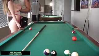 Taut Teen Kinsley Kane Drilled Hard From Behind On A Pool Table