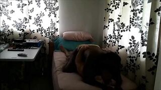 Thick black massages and takes the cum from Tony