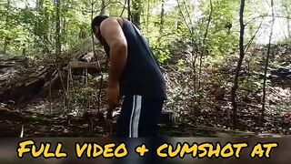 Hawt Hirsute Bodybuilder Muscle Dad Jerking Off in the Forest