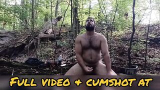 Hawt Hirsute Bodybuilder Muscle Dad Jerking Off in the Forest