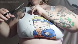 Cutting My Shirt so It Can Fit 'em More excellent (sfw)